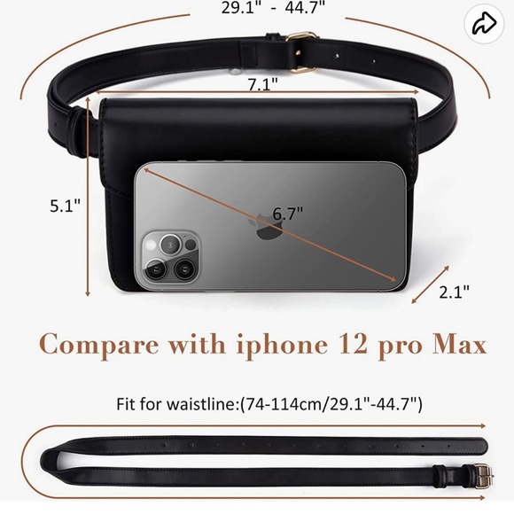 Black crossbody / Fanny pack - Picture 3 of 7